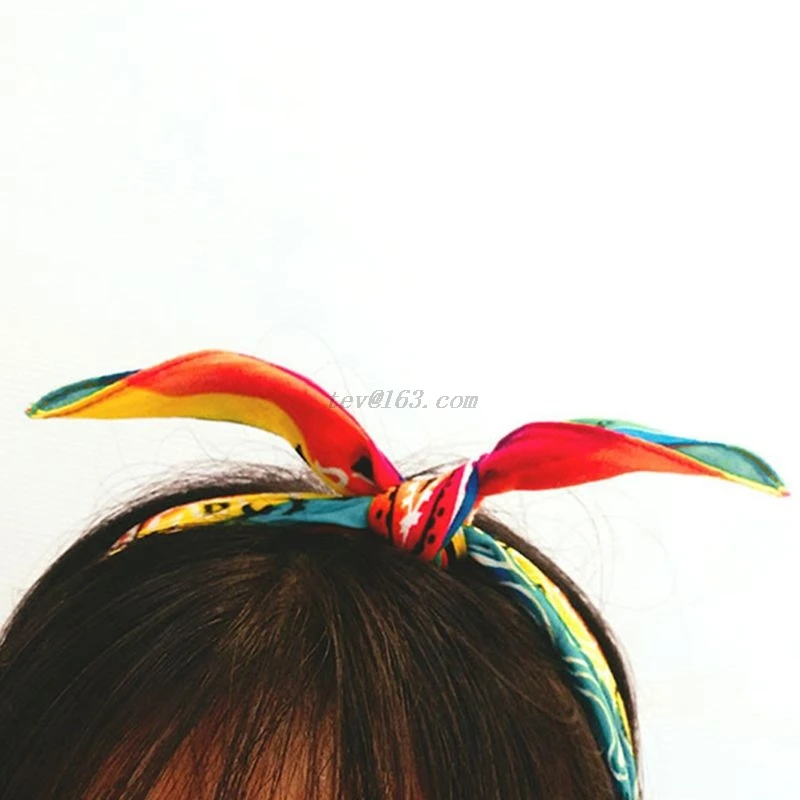 Женский хлопковый Карманный квадратный шарф в радужную полоску| |