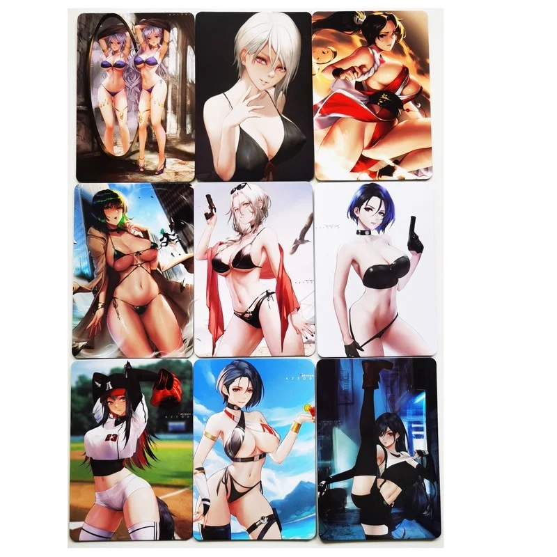 

9pcs/set ACG Beauty Mai Shiranui Fubuki Sexy Girls Refraction Hobby Collectibles Game Anime Collection Cards