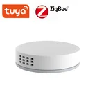 Датчик влажности и температуры Tuya ZigBee, миниатюрный встроенный аккумулятор, с ЖК-дисплеем, работает с приложением для умного дома