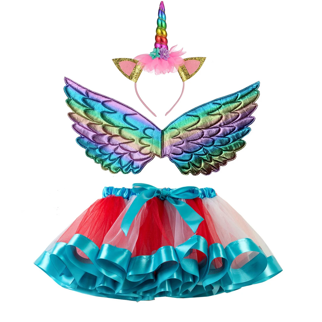 3pcs set 14 Модные детские комплекты одежды из 3 предметов, для Хеллоуина, карнавала, Рождества, платье принцессы костюмы для девочек Единорог нарядное платье год Детский костюм для вечеринок детская одежда - Цвет: 3pcs set 14