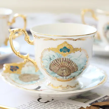 D-coffee cup Fangqi тропический лес керамическая посуда китайский скелетный животное десертная Фруктовая тарелка домашнее фарфоровое украшение - Цвет: D-coffee cup