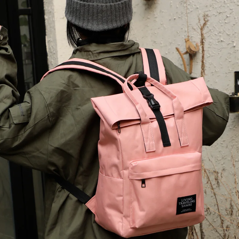 

Black Pink Unisex School Backpack Men Boys Large Capacity Daybag Students Laptop School Bag Female Women Bagpack Travel Rucksack