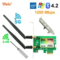 ubit bluetooth 4 2 wireless wifi card ac 1200mbps 7265 pcie network adapter card 5ghz2 4ghz dual band pci express x1 win7810