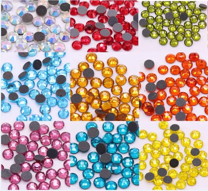 randomly mix colors 144/1440p ss16 4 мм цвет DMC стеклянный камень с плоской задней стороной железо на горячей фиксации хрустальные стразы для одежды украшения ювелирных изделий - Цвет: randomly mix colors