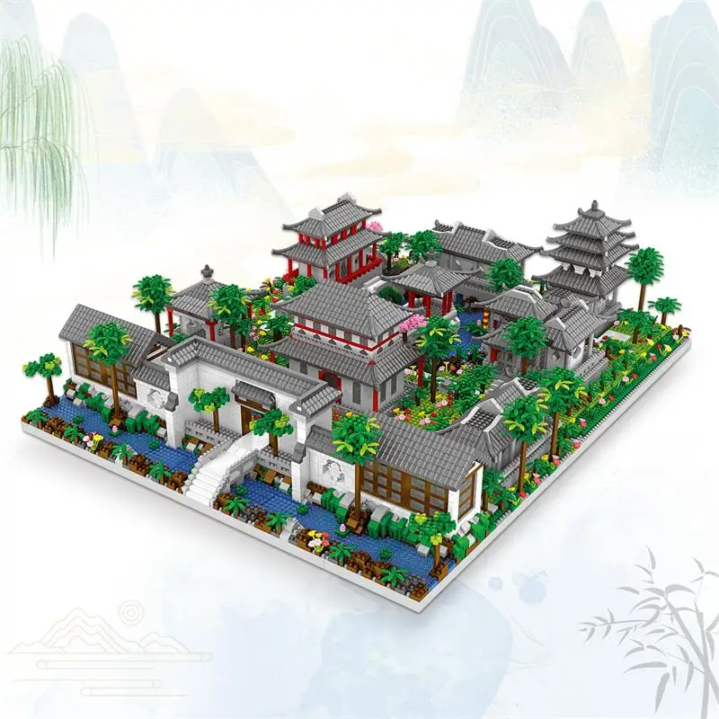 

LEZI Mini Blocks Architecture Building Bricks Chinese House Courtyard Garden Model Juguetes Toy Kids Gift Girl Xmas Present 8226