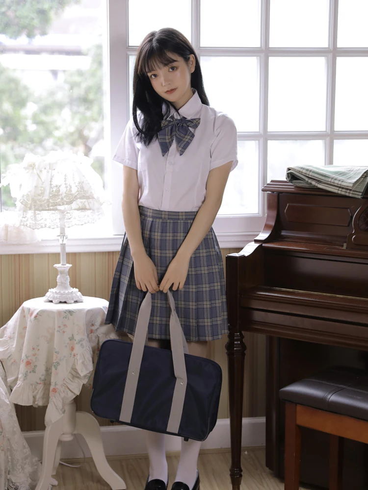 

High-end Jk Uniform For Girls Japanese Korea Tops+skirt+tie+cardigan Sweater School Wear Uniform Student Sailor Gray Black Suit
