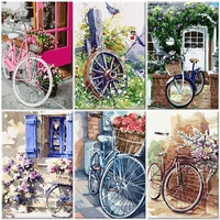 fsbcgt flower and bicycle diy painting by numbers adults for drawing on canvas diy pictures by numbers home art number decor