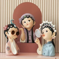 modern fashion home decor figurine kawaii girl statue desktop crafts decoration painted resin sculpture nordic indoor ornaments