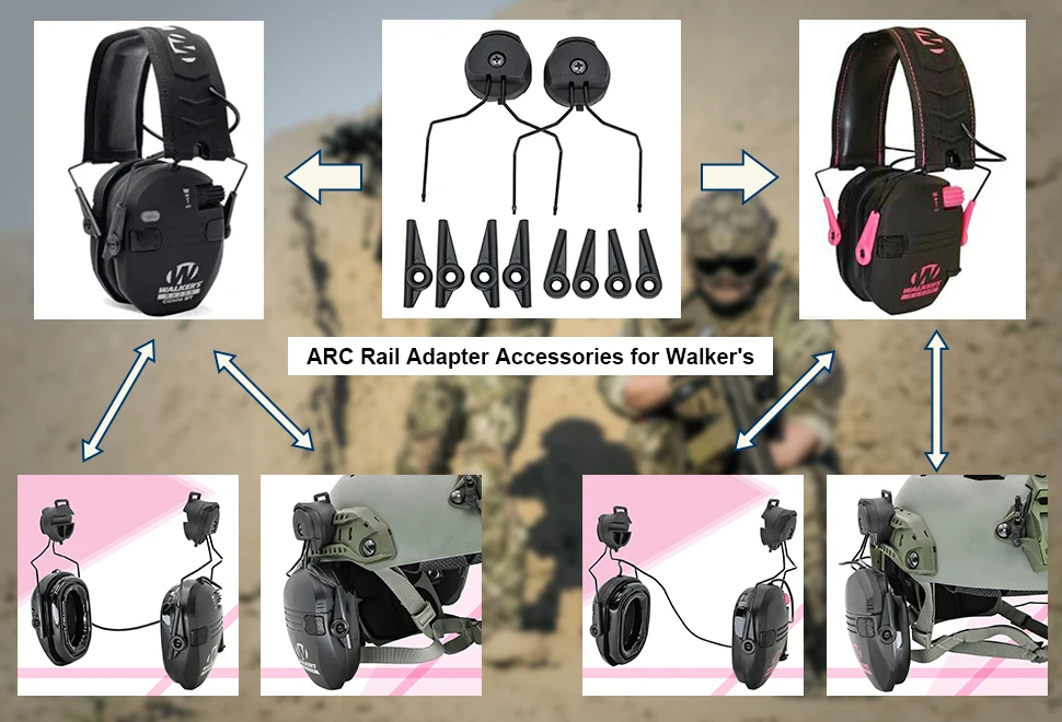 hearing tactical walker electronic earmuffs tactical headset walkers razor noise reduction shooting headphone arc rail adapter free global shipping