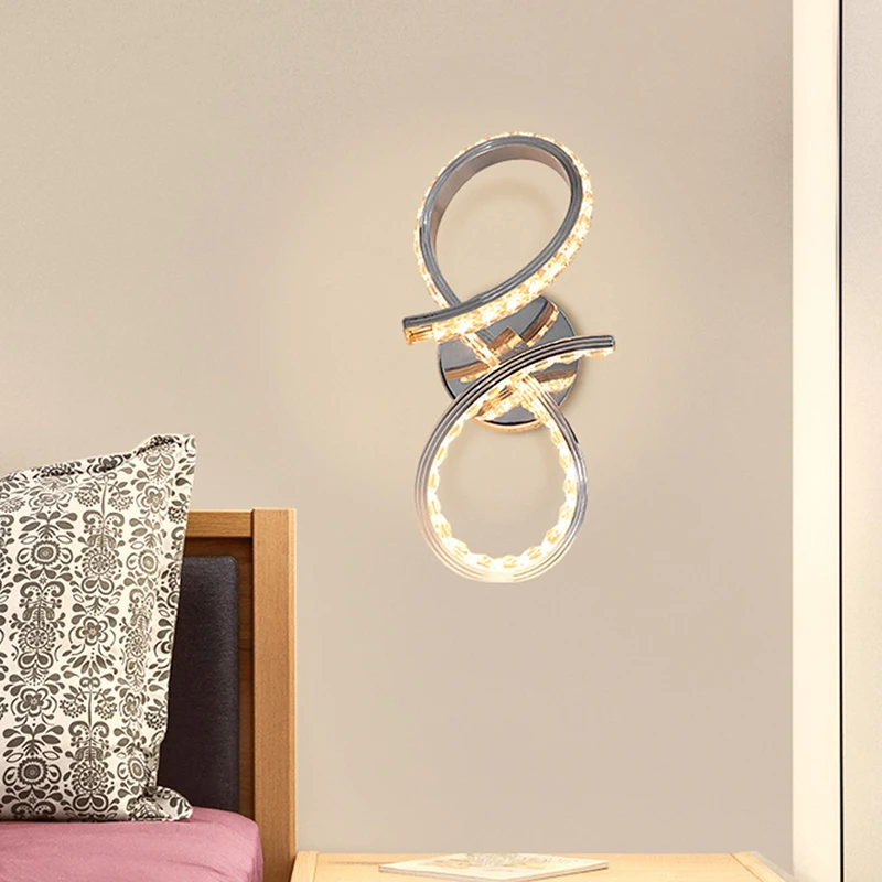 12 Вт светодиодный настенный светильник с кристаллами геометрический для спальни