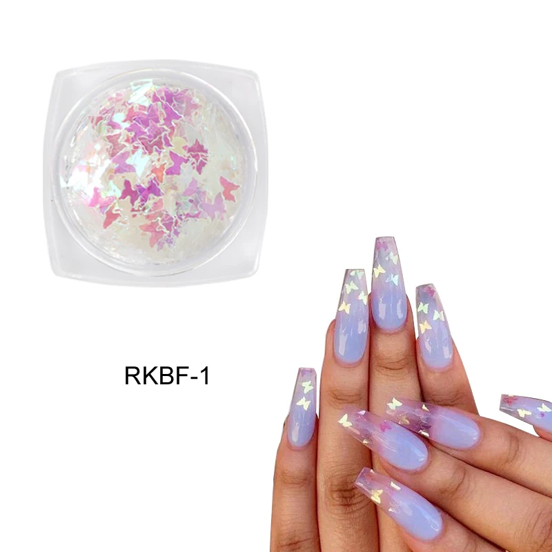 2019 Новый 1 комплект Бабочка с блестками Серебряный лак для ногтей блестящие