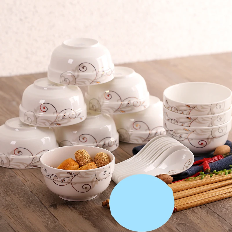 

Ceramic Bowl Jingdezhen Household 4.5-inch Rice Bowl Noodle Bowl Dinner Bowl Ceramic Bowl Soup Bowl Set Tableware Salad Bowl