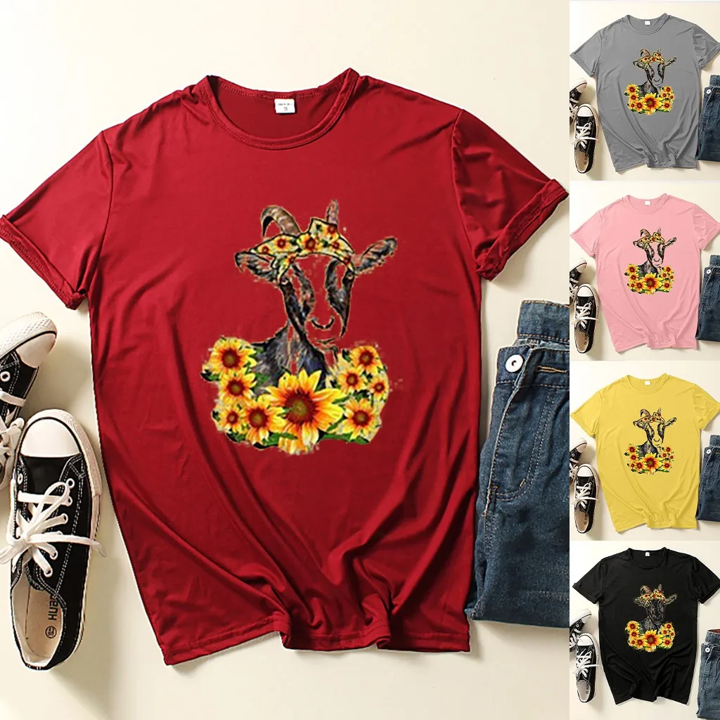 Womail 2020 Модные женские свободные повседневные футболки с круглым вырезом и