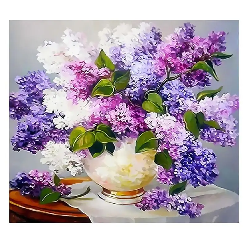 

Frameless Lavender 3D DIY Paint by Numbers Oil Painting Canvas Wall Picture