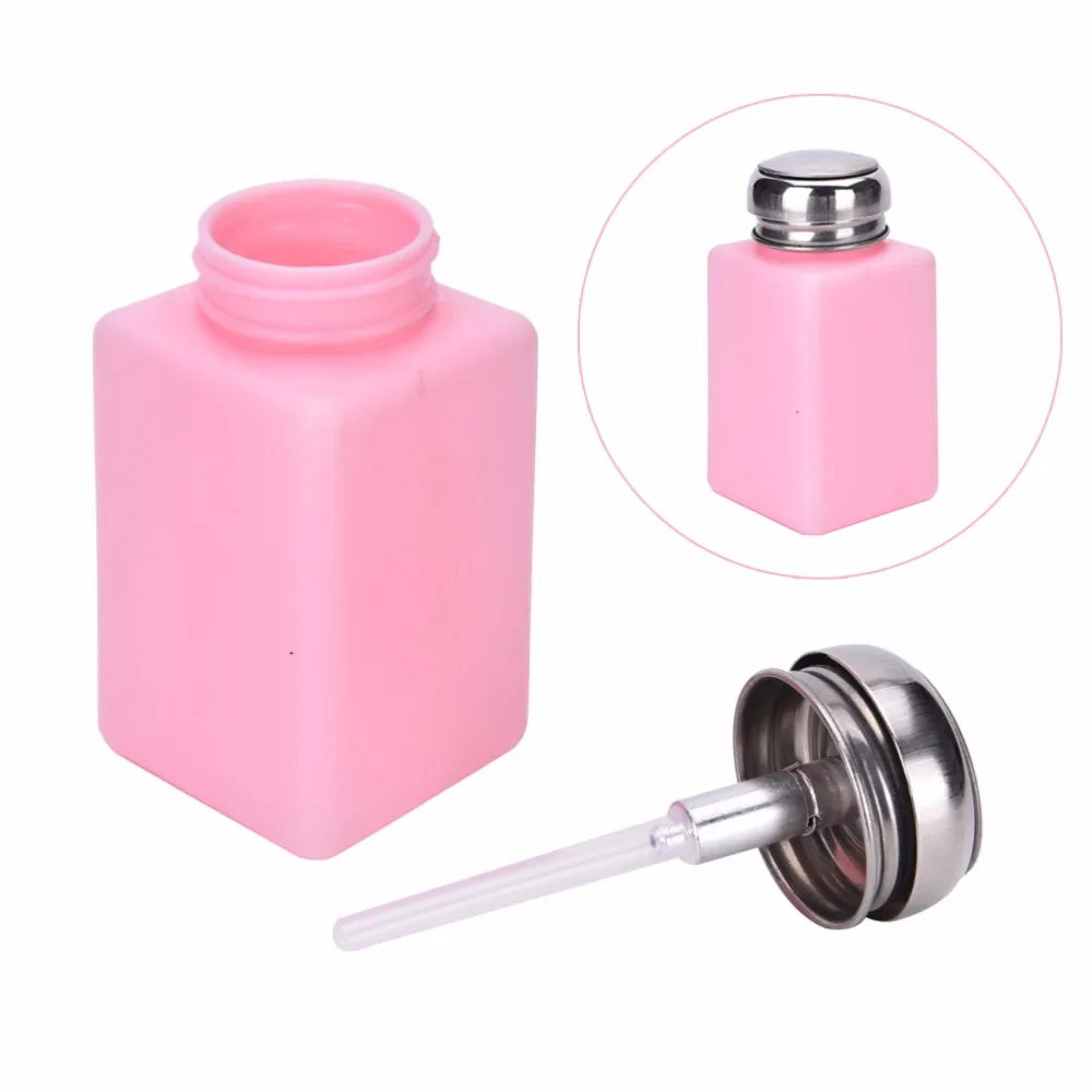 1Pc Empty Pump Liquid Alcohol Press Nail Polish Remover Cleaner Bottle Dispenser Make Up Refillable Container | Красота и здоровье