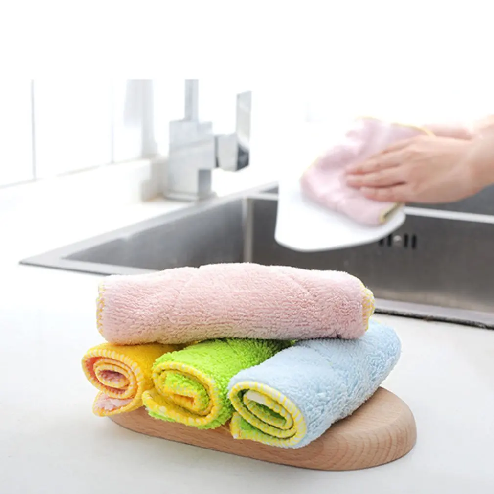 Впитывающее полотенце из микрофибры для мытья посуды двухсторонняя практичная