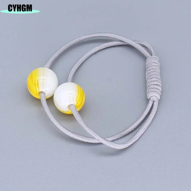 G016-hui-yellow Эластичные резинки для волос для девочек кавайные резинки для волос украшения желе бант satynowa gumka cheveux femme аксессуары для волос бренд G016 - Цвет: G016-hui-yellow