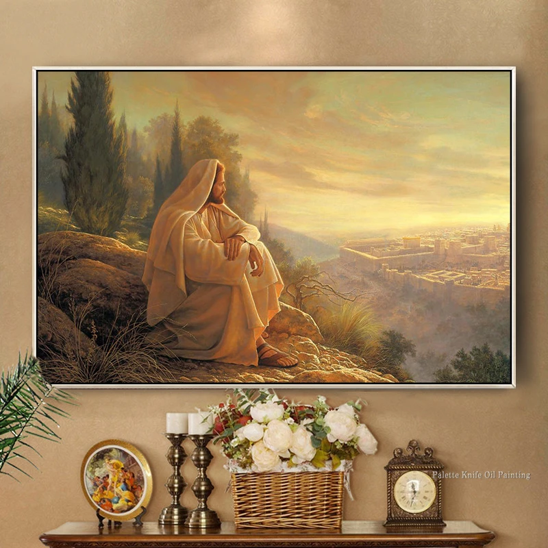 Горизонтальная картина Иисуса Христа рисунок на холсте плакат и печать