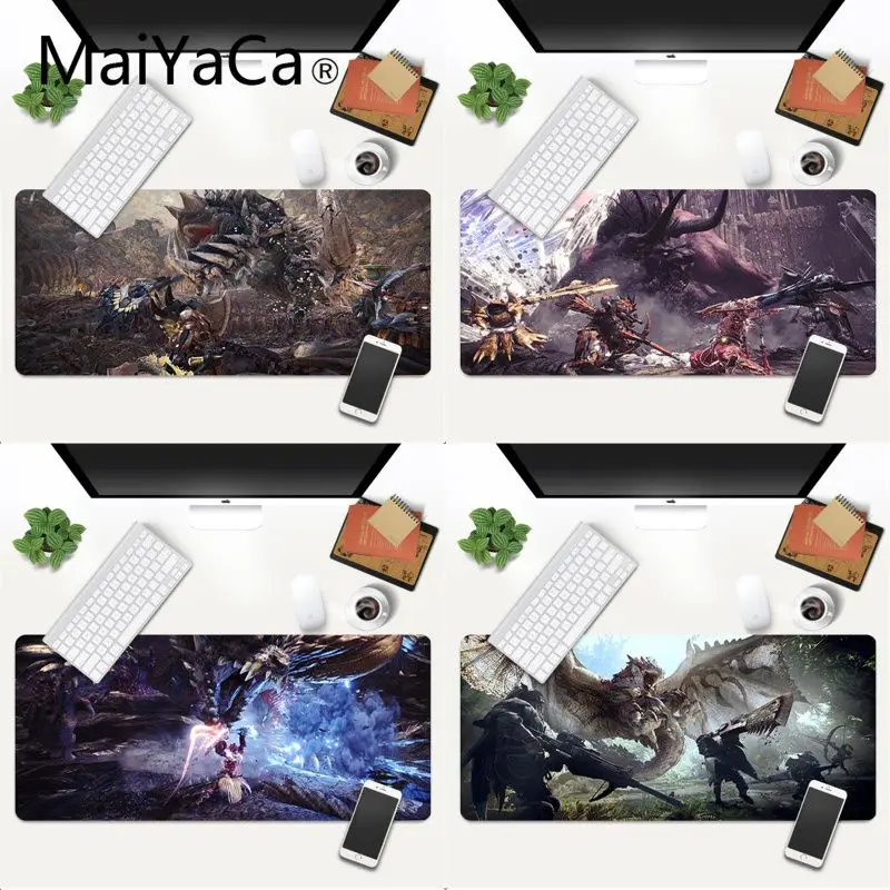 

MaiYaCa коврик для мыши Monster Hunter World, Противоскользящий резиновый игровой коврик для мыши xl xxl 600x300 мм для Lol world of warcraft