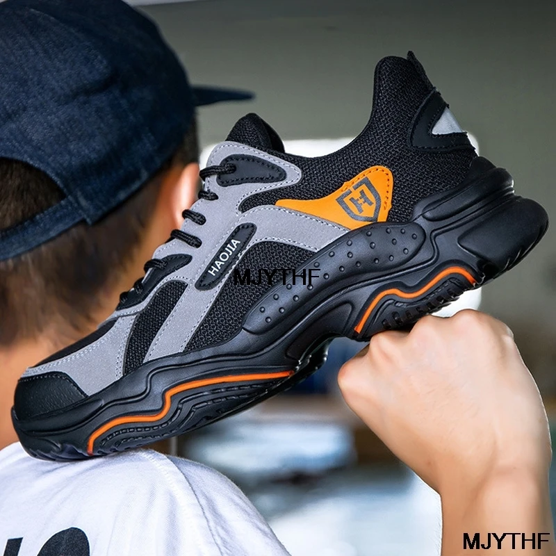 

Breathable Indestructible Shoes Male Steel Toe Work Shoes Boots Anti-puncture Safety Shoes Male Shoes Adult Work Sneakers 2021