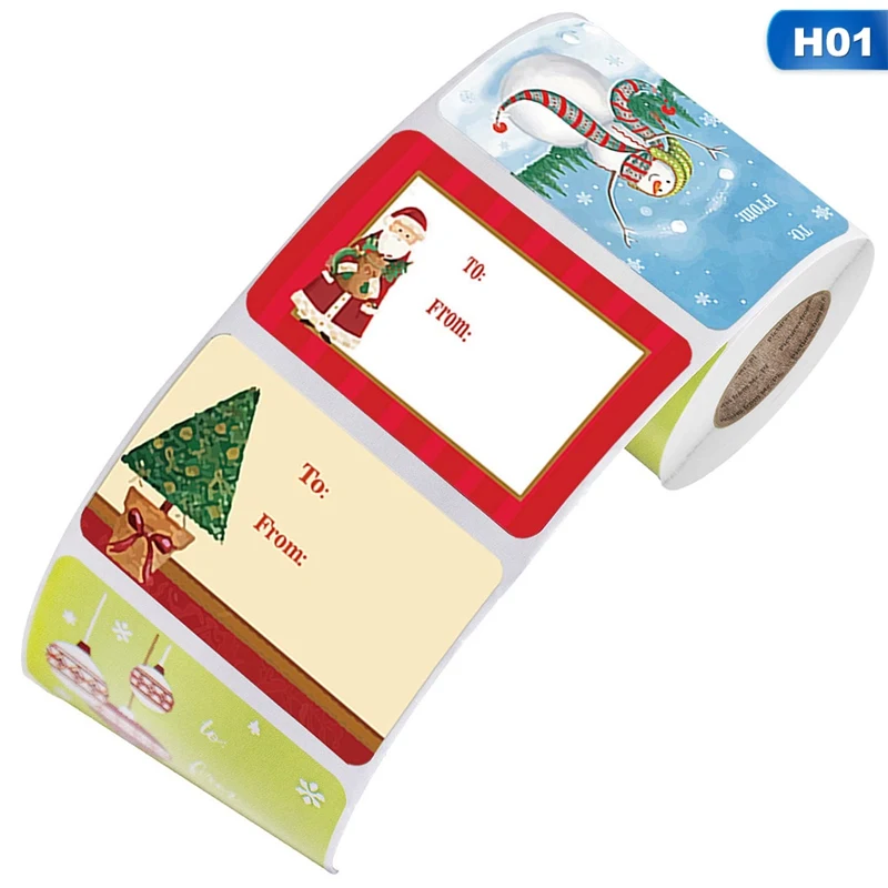 

250/roll Sticker Christmas Day Decoration Sticker Label Write Blessings