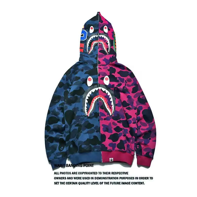 Новинка 2021 толстовки с капюшоном Bape Shark для мужчин и женщин повседневное пальто в