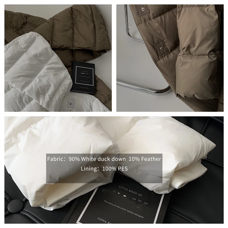 LUXUV Down Cotton Coat Women's Long Stand Collar Winter New Korean Version Of Bright Over-The-Knee Cotton-padded Jacket Chic