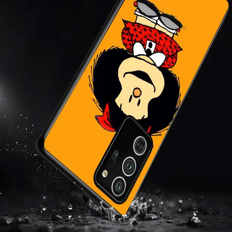 

Mafalda For Samsung S20 FE Ultra Plus A91 A81 A71 A42 A51 5G UW A41 A31 A21 A21S A11 A01 Black Phone Case
