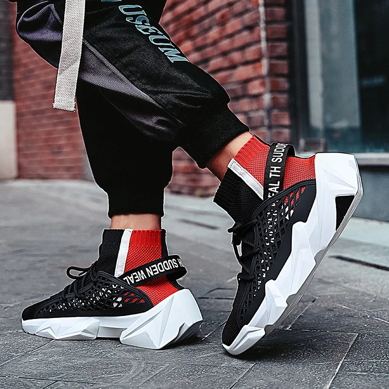 2020 Summer New Style Trendy Shoes Hight-Top Men's Breathable Korean Fashion All-match Basketball Mens Casual GY210 | Обувь