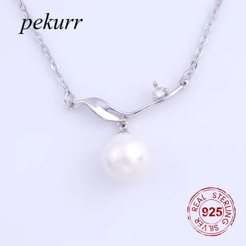 Женское ожерелье из серебра 925 пробы с жемчугом и цирконом | Украшения аксессуары