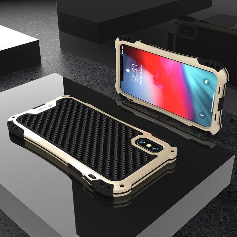 Металлический чехол для iPhone 11 Pro Max чехол противоударный алюминиевый Gorilla glass Siliocne Твердый защитный чехол для iPhone X чехол для Max XR - Цвет: black gold