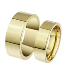 Классический свадебный кольца для мужчин и женщин 6 мм золотой тон парные кольца из нержавеющей стали простой браслет Подарок на юбилей R00078