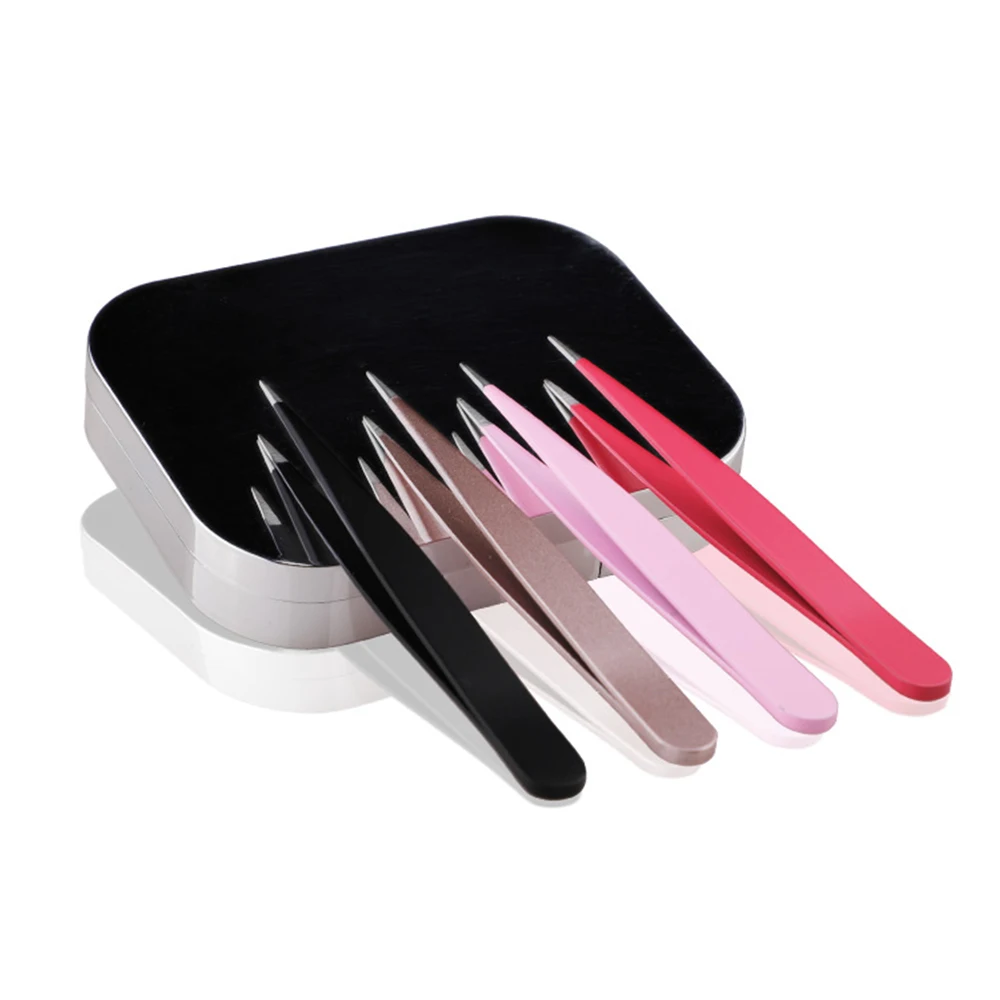 Пинцет для бровей TSLM1 Профессиональный пинцет из нержавеющей стали с чехлом