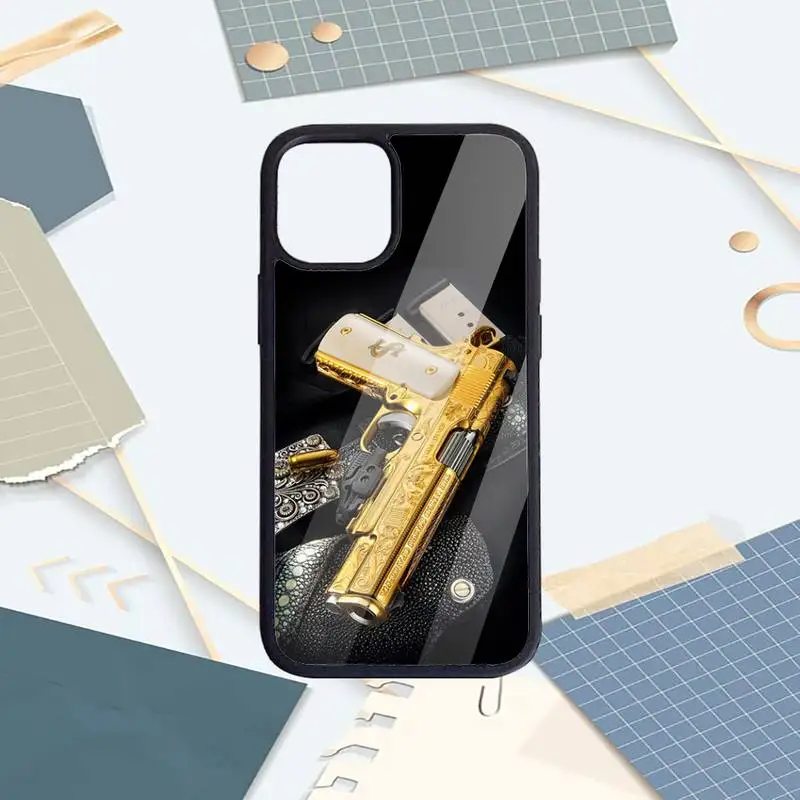 

AK47 Handgun Gun BUllets Phone Case PC for iPhone 11 12 pro XS MAX 8 7 6 6S Plus X 5S SE 2020 XR