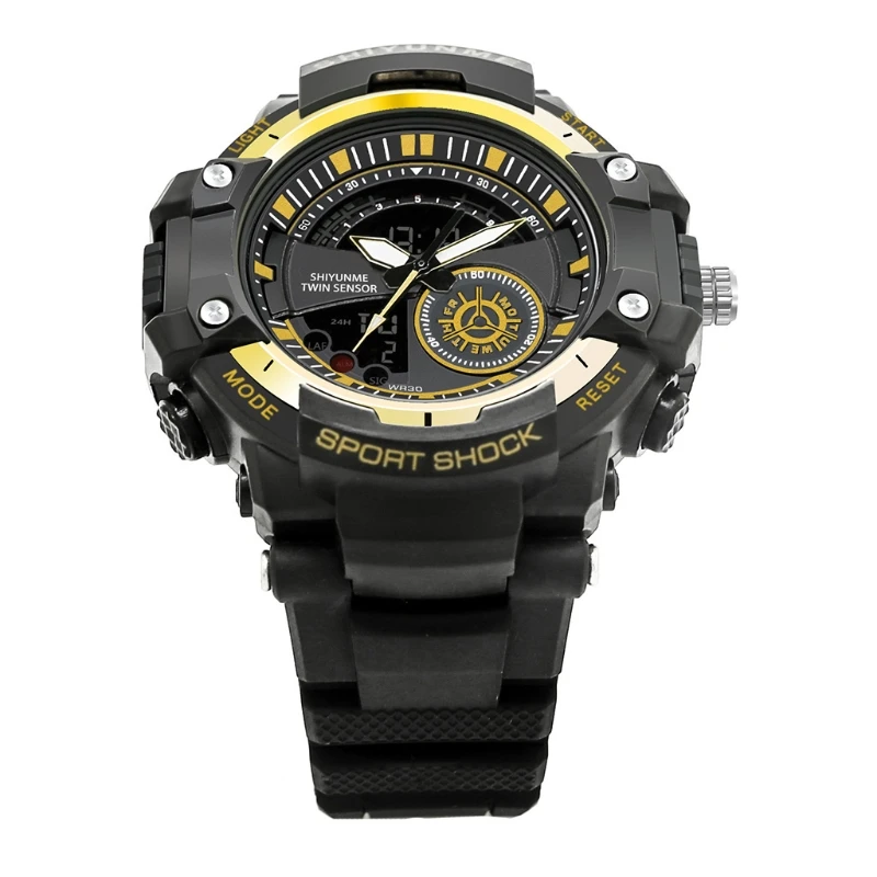 

Dual Display Men's Digital Watch, Multifunctional Military Watch, 164FT Waterproof Stopwatch Calendar Luminous Backlight