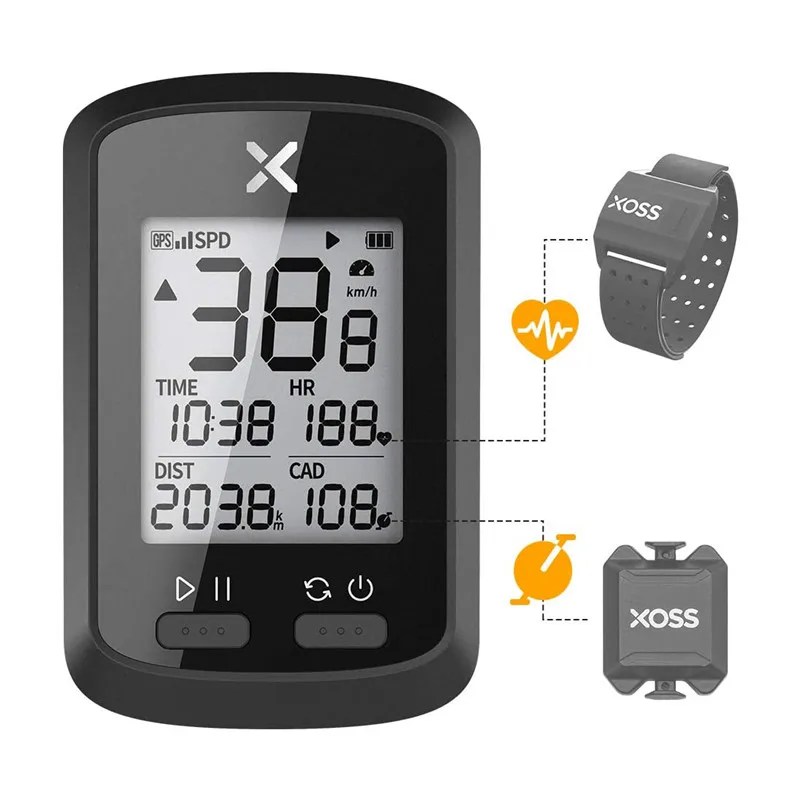 Велосипедный компьютер XOSS G + GPS SMART велосипед велосипедный Bluetooth пластиковый ЖК