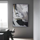 Современный абстрактный настенный постер черного, белого, серого цветов, Золотая фольга, художественная живопись на холсте для гостиной, спальни, скандинавский домашний декор