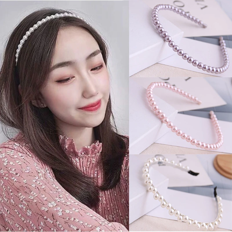 

Sweet Handmade Pearl Hair Band trendy Gold Silver flower Hair Hoop For Women Girls Elegant Wedding Party Bridal Hair Accessories