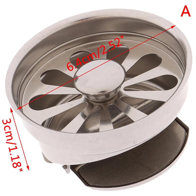 

Stainless Steel Drain Cover Sink Strainer Bathroom Plug Trap Water Drain Filter Kitchen Sink Accessories