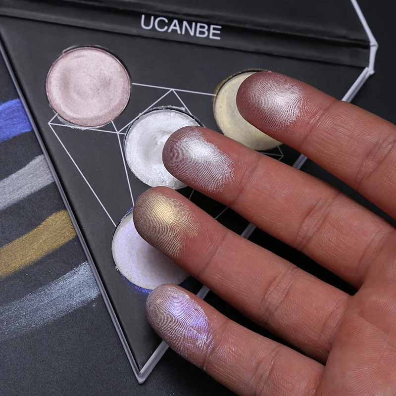 UCANBE 4 цвета голографическая дуохромовая палитра теней для век макияж лица губ