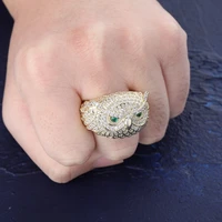 luxury owl ring hip hop ring for men and women rings micro studded zircon ring iced out hip hop ring