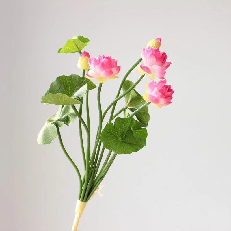 Мини Искусственный Поддельный Лотос бутон с листом поддельный цветок Свадебный