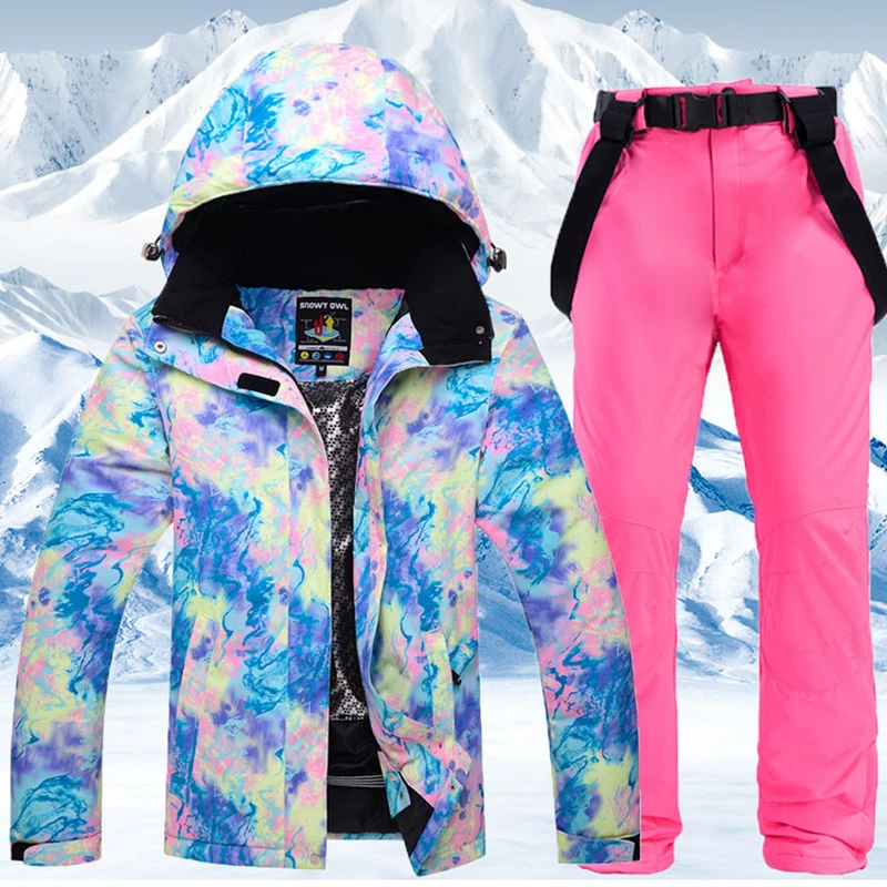 Новые лыжные костюмы женские модели корейских зимних лыжных шпона двухбортный