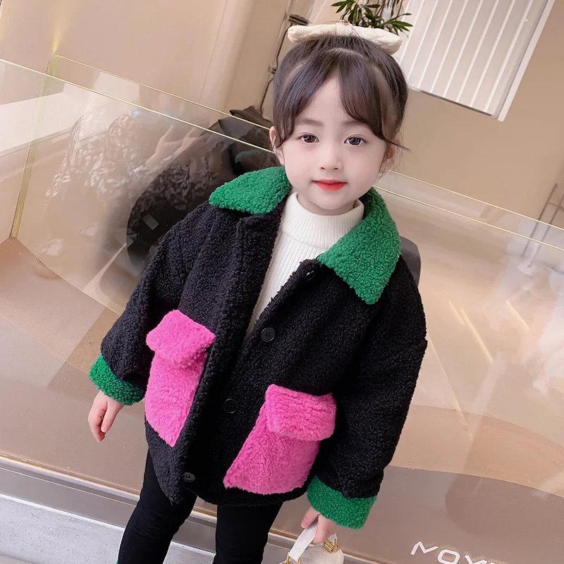 

1-7 Yrs Children's Coat Winter Baby Girls Cotton-padded Parka & Coats Thicken Warm Patchwork Jackets Toddler Kids Outerwear