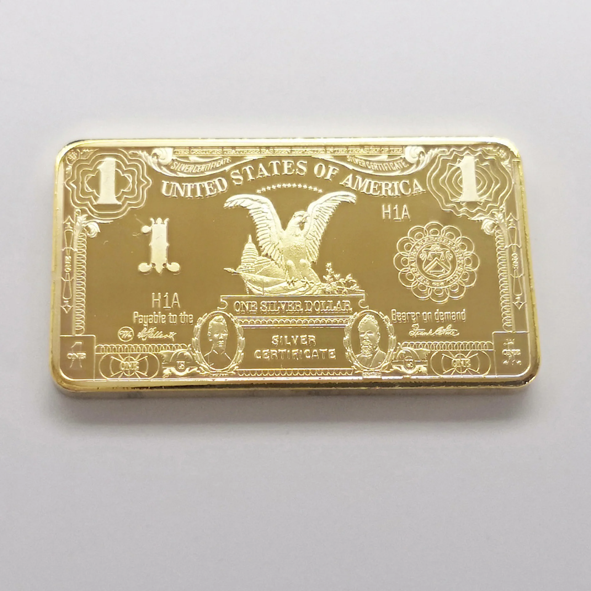 

American Ocean Eagle 1oz Gold Coin Commemorative Coin Square Commemorative Block Presidential Coin Collection Gold Plated Bar