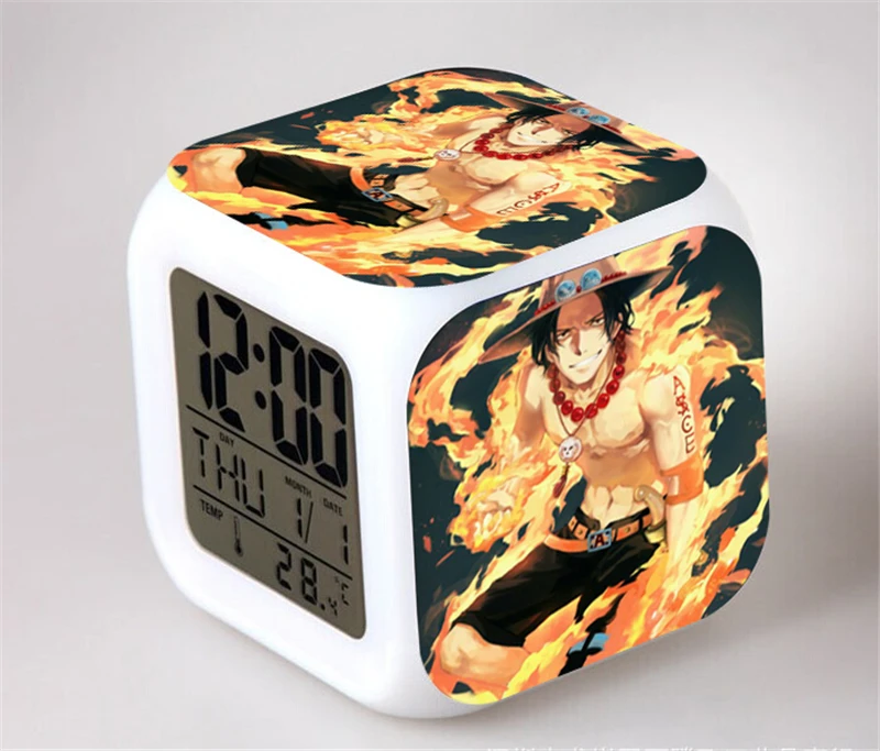 Аниме One Piece Luffy Ace Roronoa Zoro будильник Nami Usopp Sanji Chopper Robin Фрэнки Брук Jinbe светодиодные