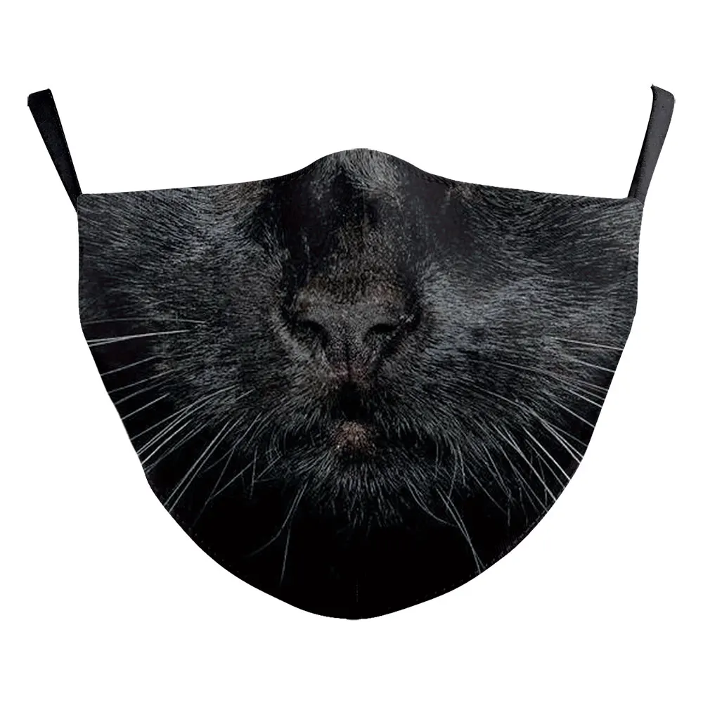 3D Косплей кошка собака акула принт смешная женская маска Мультяшные животные