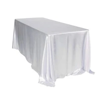 145x396cm rectangular solid color table cloth satin table cloth for party holiday dinner wedding banquet decoration