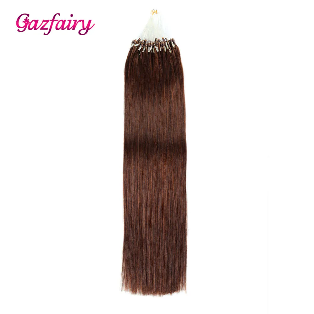Gazfairy 16 &quot18&quot 20 &quot22&quot 1 г/локон 100 г прямые волосы на микро кольцах чистый цвет
