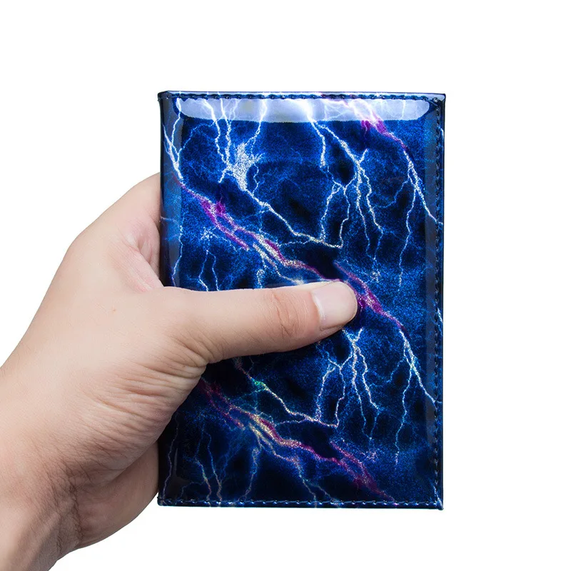 Zoukane Новая обложка для паспорта из искусственной кожи в полоску с молнией синяя